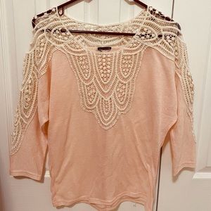 Rue21 Crocheted Pink Lace Top